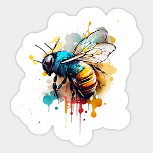 Colored bee with paint spots Sticker